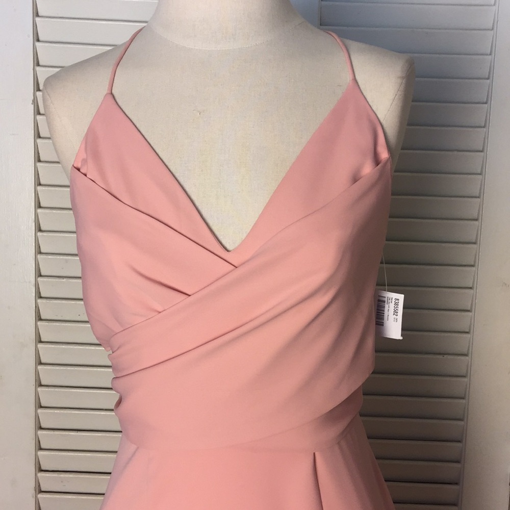 Jarlo Pink Wrap Peplum Ruffle Openback Dress XS - Picture 4 of 8